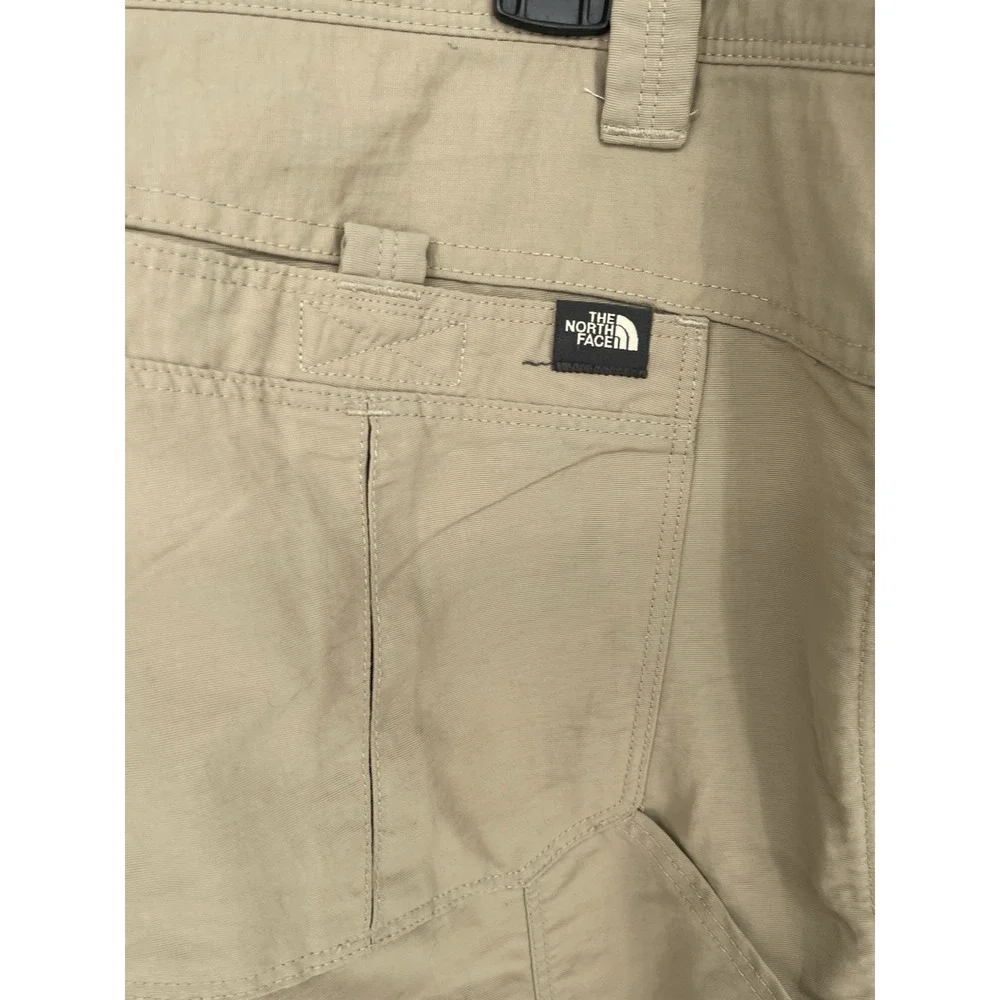 North‎ Face Cargo Hiking Shorts Men 40 Beige Nylon Zip Pocket Outdoor